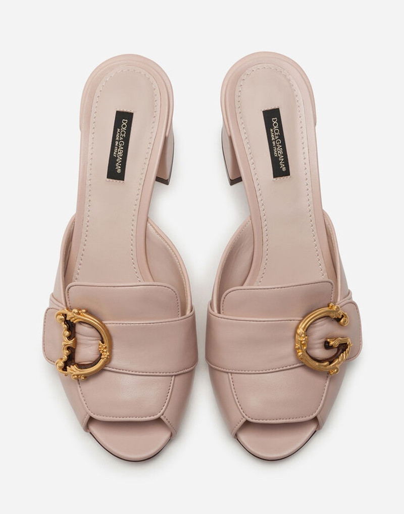 Nappa leather sliders with baroque DG 4