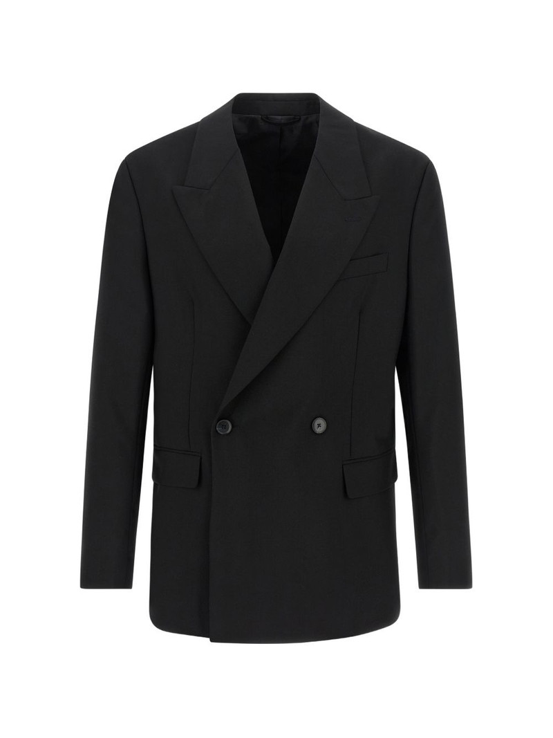 double-breasted peaked-lapel blazer 1