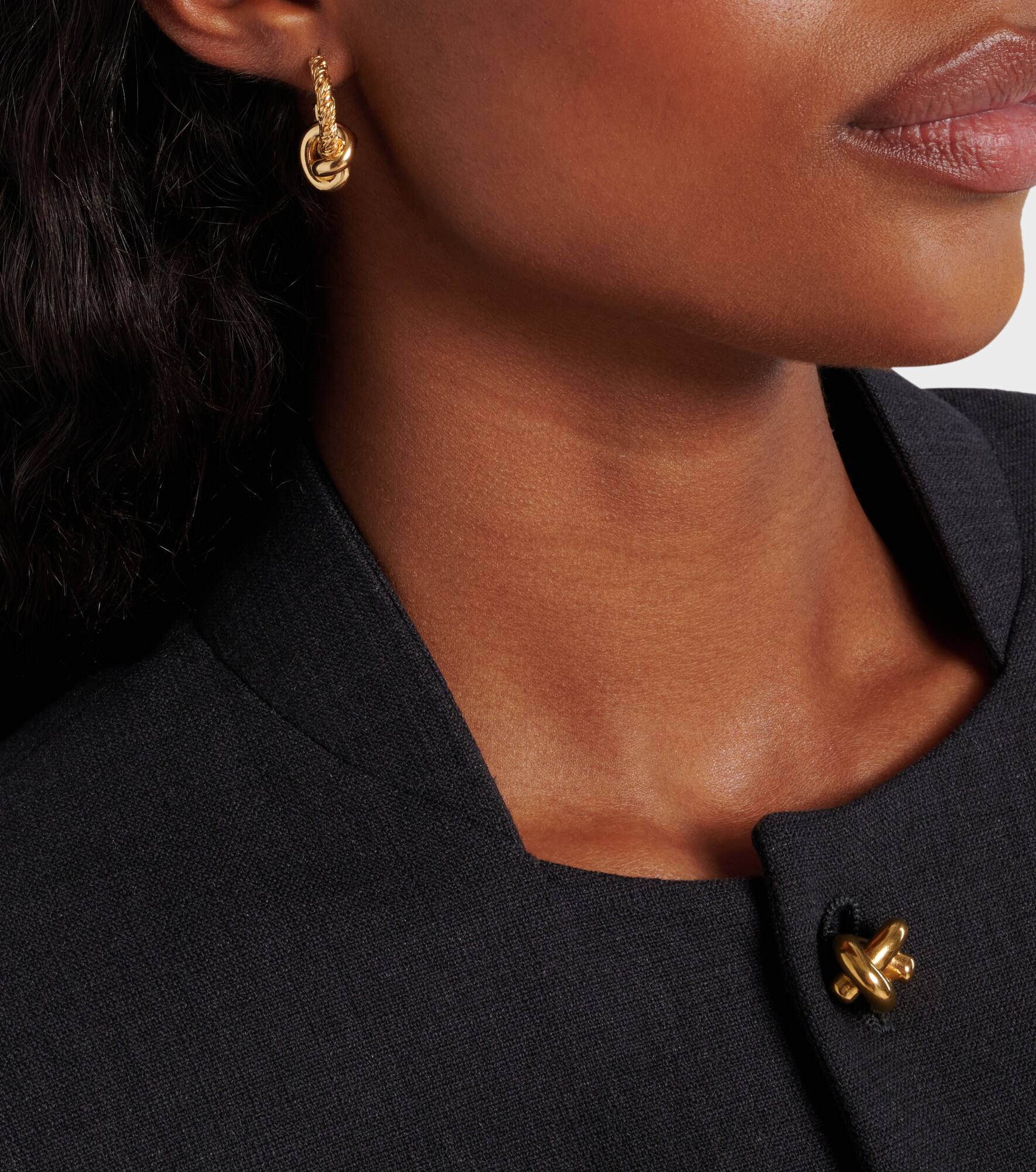 Knot gold-plated hoop earrings - 3
