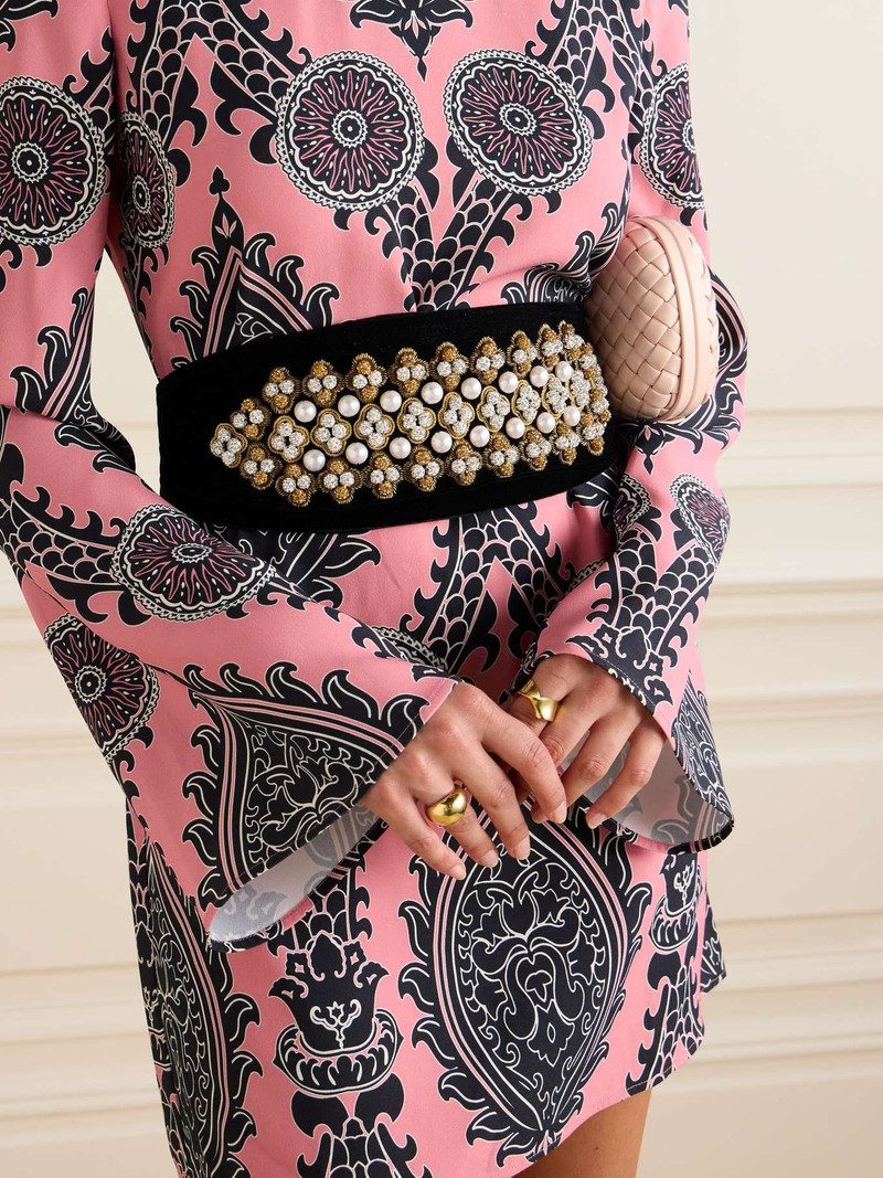 La DoubleJ Caterina embellished velvet belt outlook