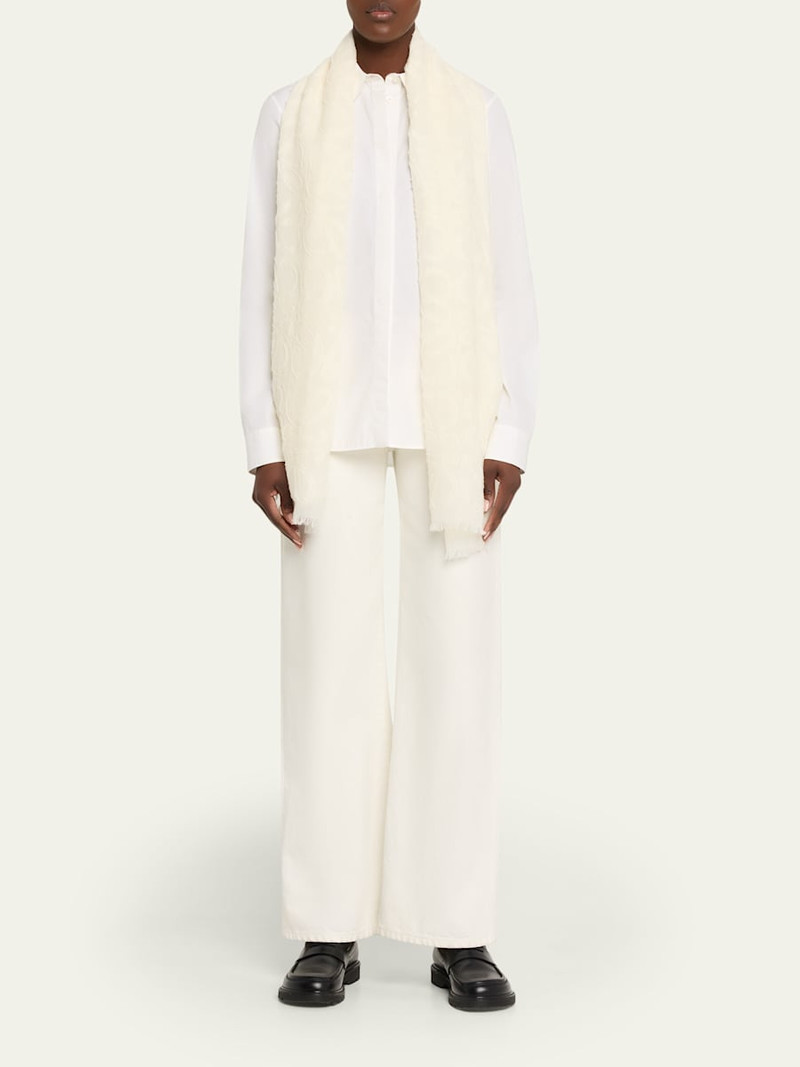 Loewe Anagram Fil Coupe Wool Silk Scarf outlook