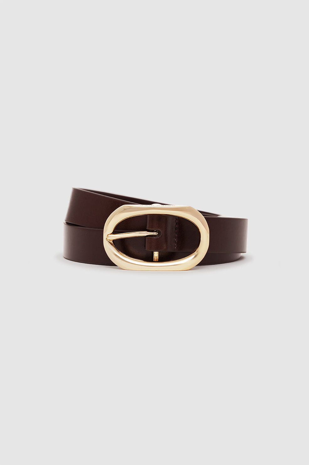 Small Signature Link Belt - Dark Brown With Gold - 3