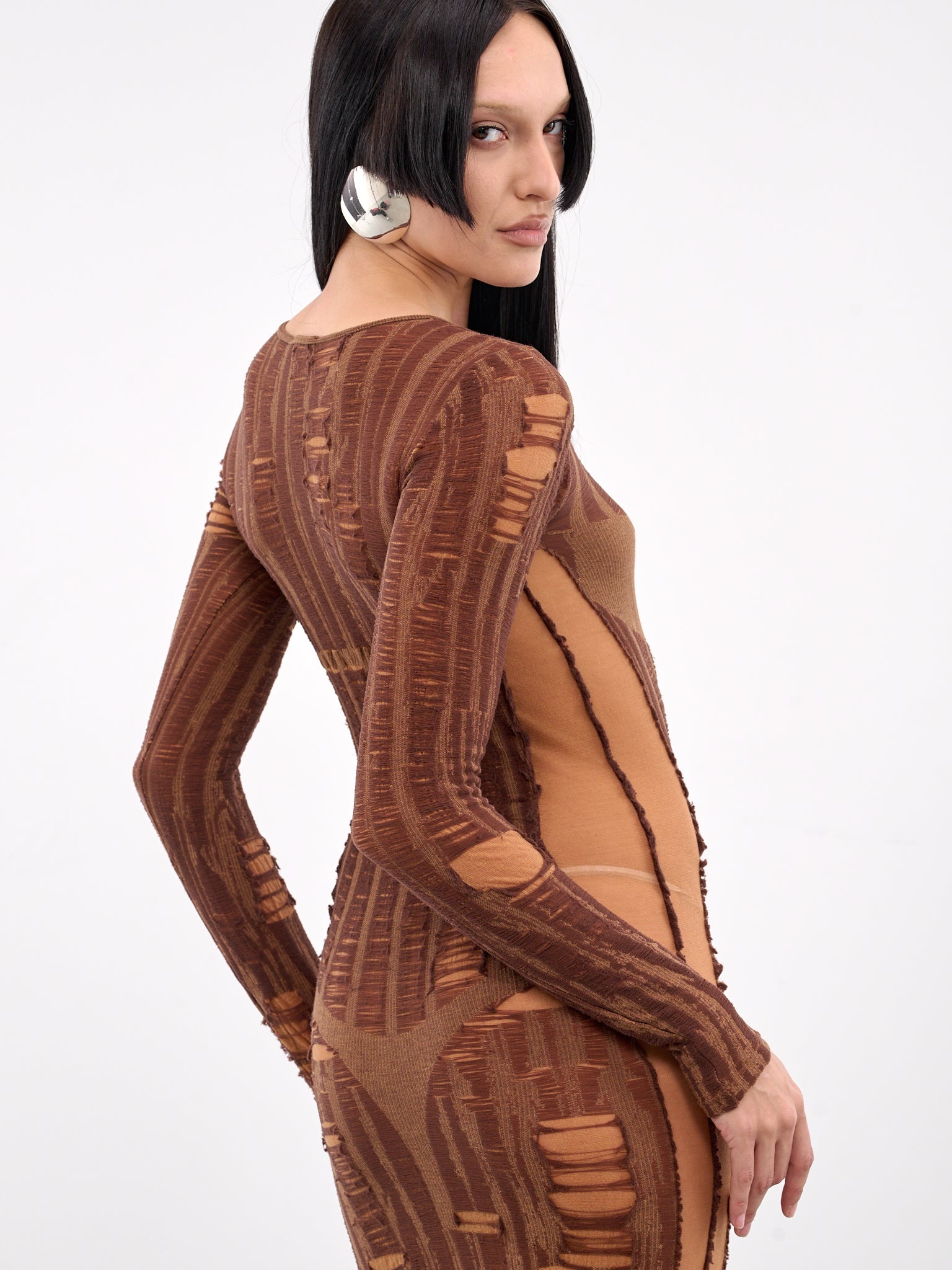Distressed Tromp L'oeil Maxi Dress - 5