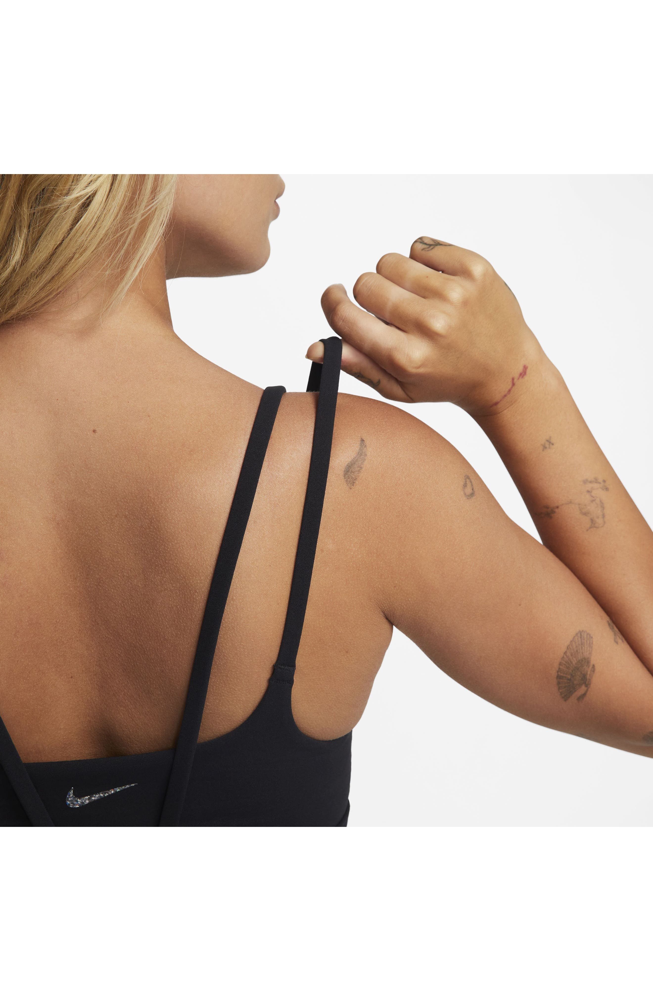 Nike Zenvy Strappy Light-Support Padded Sports Bra in 010 Black/sail at Nordstrom - 5