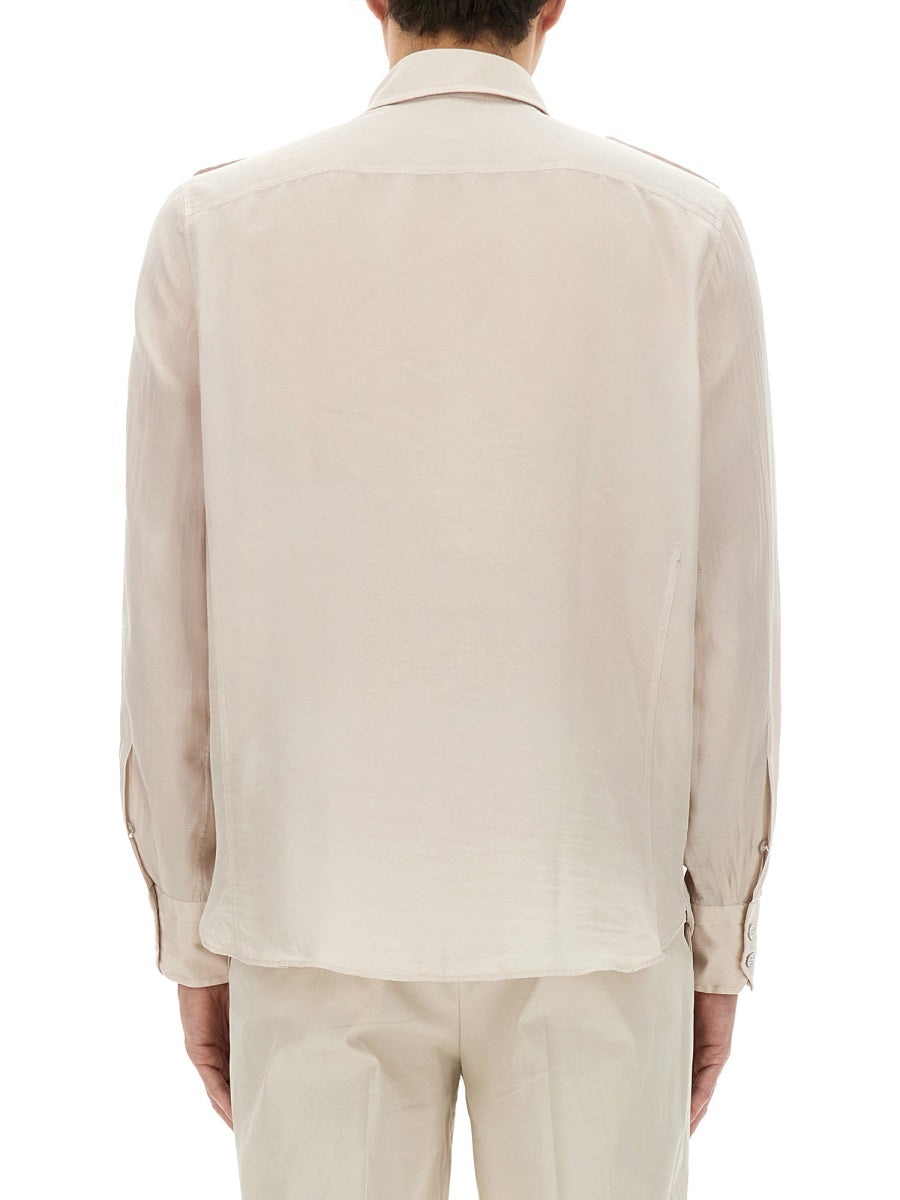 Tom Ford Men Cotton And Silk Military Shirt - 3