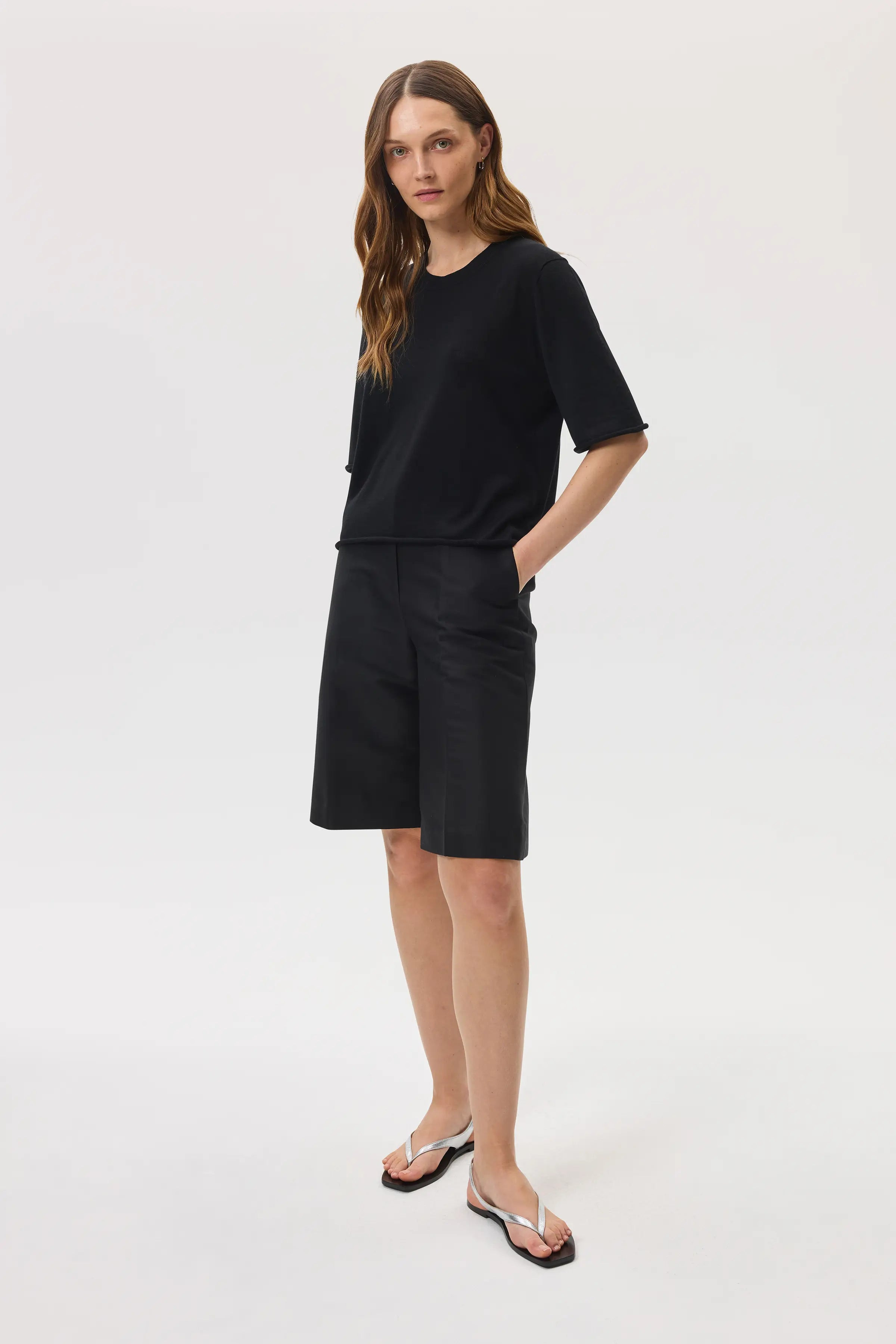 Superfine Merino Wool Black T-Shirt - 2