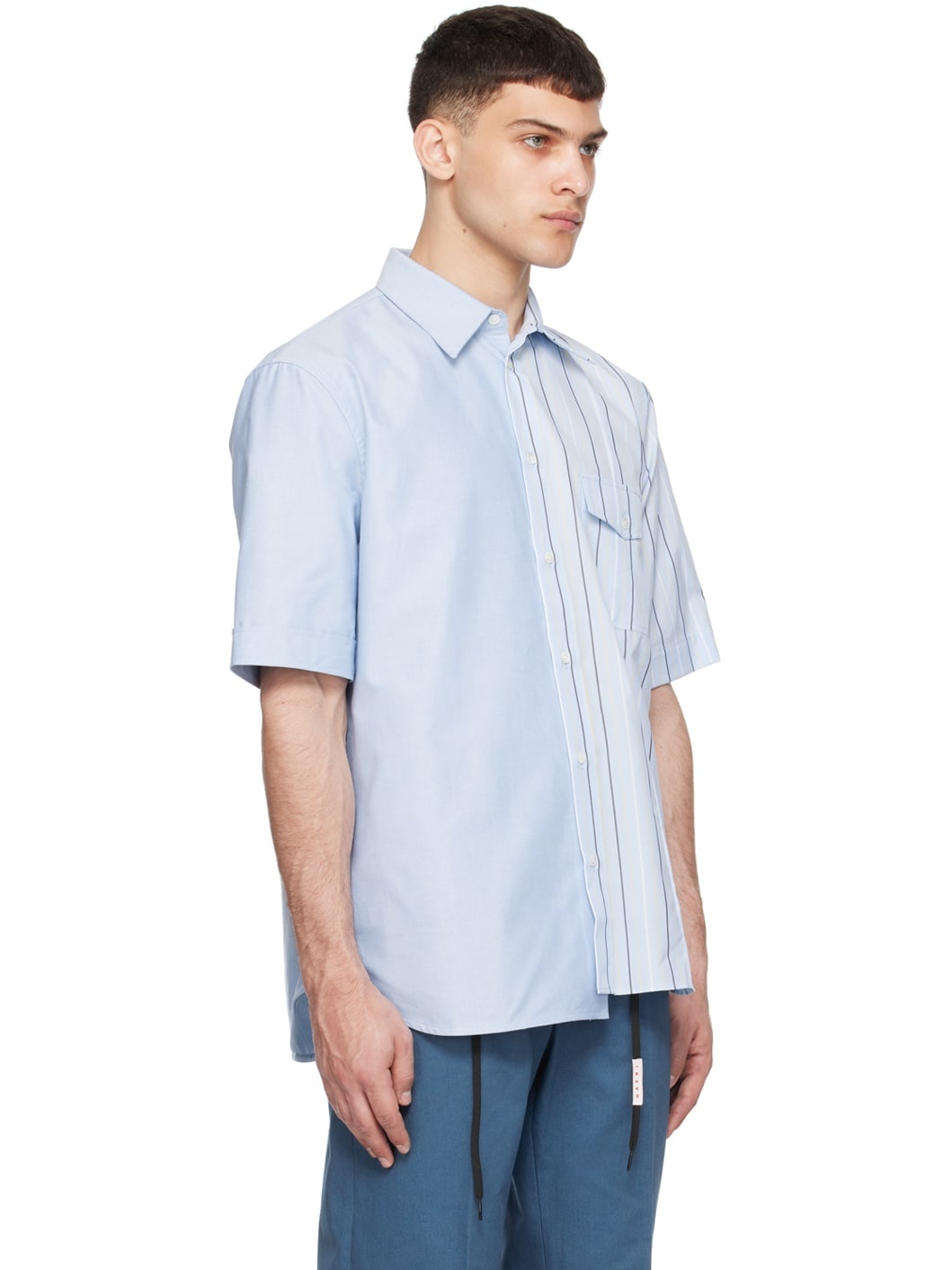 Blue Paneled Shirt - 2