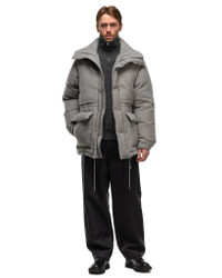 AURALEE Brushed Alpaca Wool Down Blouson Light Gray | REVERSIBLE