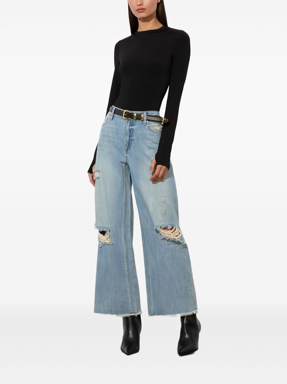 Devoe distressed raw-hem jeans - 3