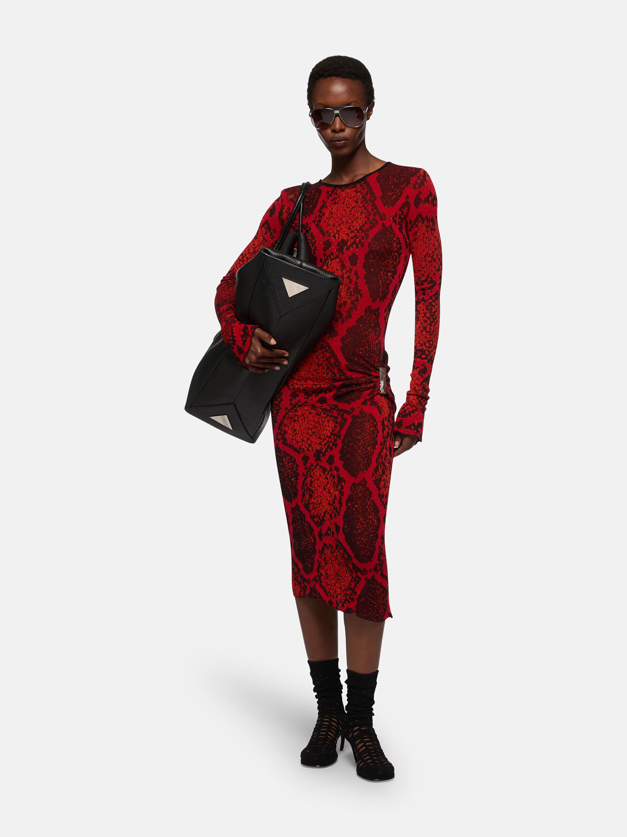 RED MIDI DRESS - 2