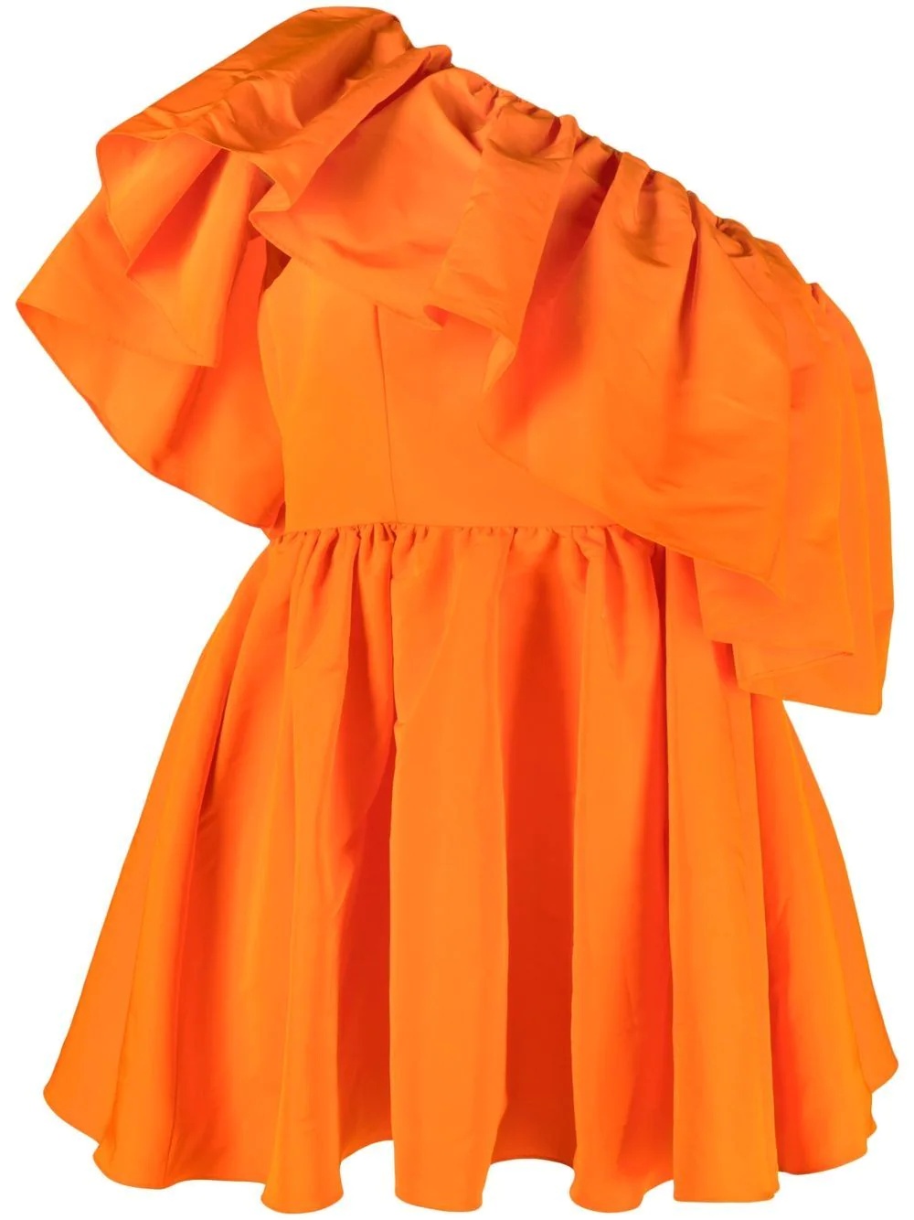 ruffle-shoulder mini dress - 1