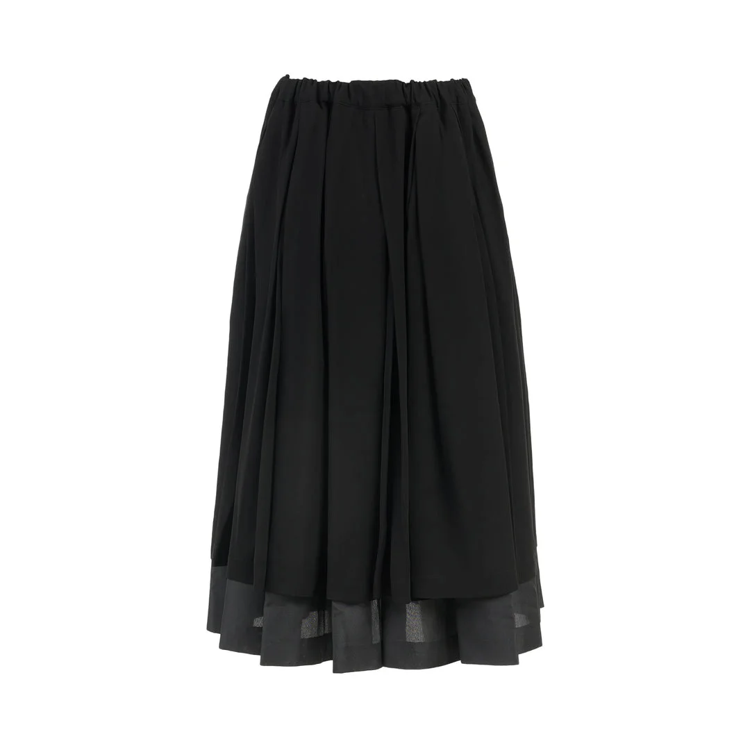 Layered Pleated Midi Skirt - 1
