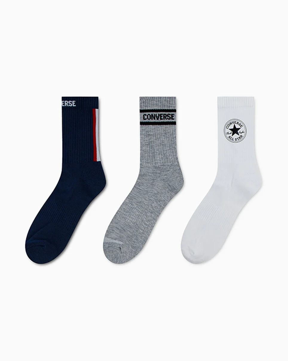 3-Pack Foxing Stripe Micro Crew Socks - 1