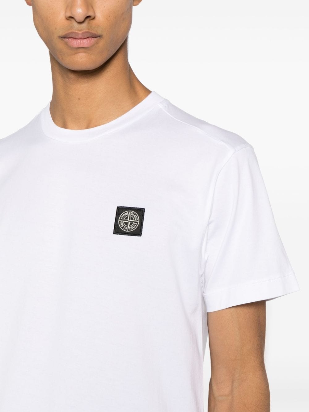 Compass-appliqué cotton T-shirt - 5