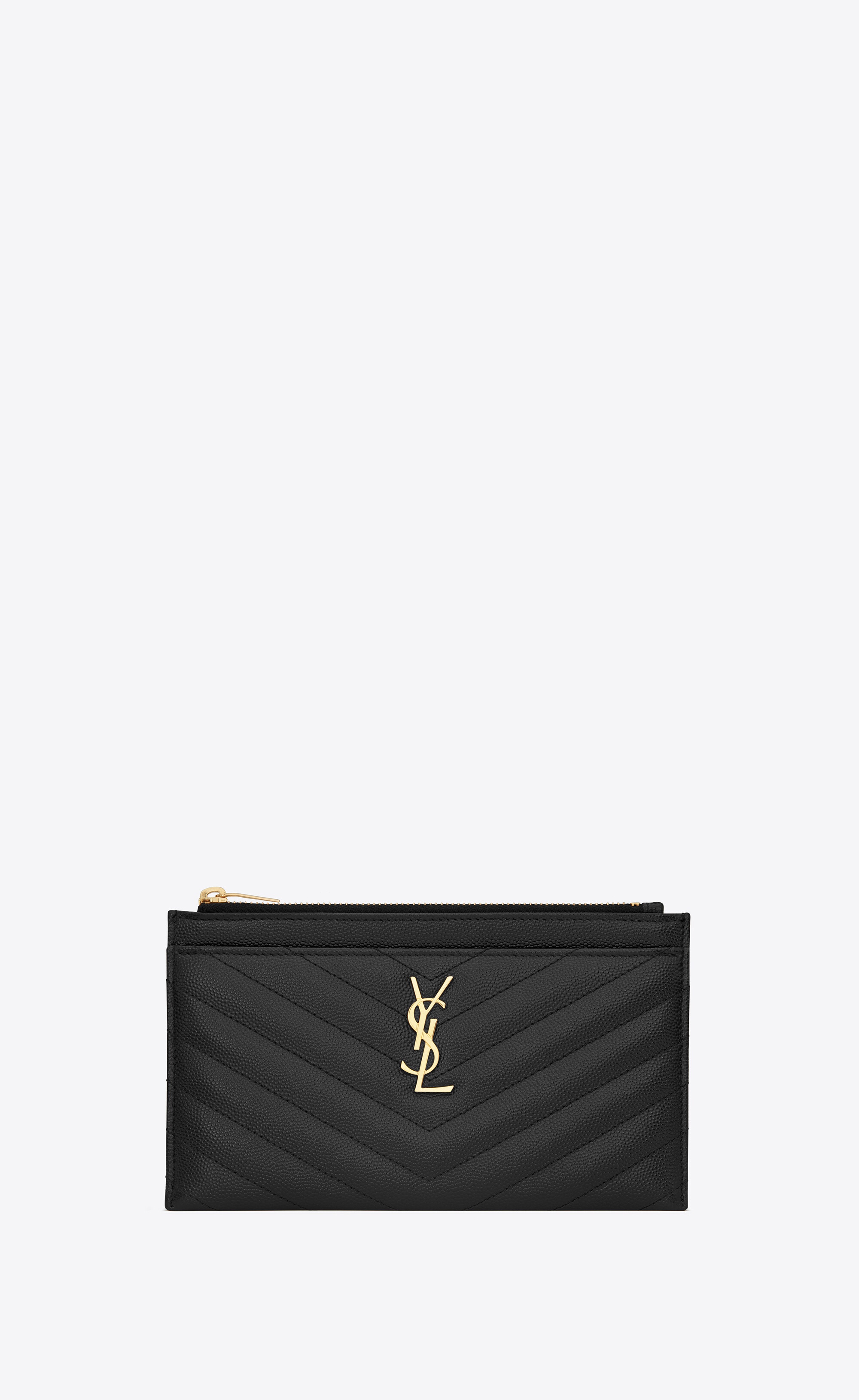 small monogram bill pouch in grain de poudre embossed leather - 1