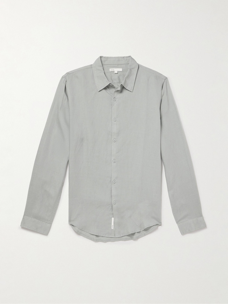 Air Spread-Collar Linen and Lyocell-Blend Shirt 1