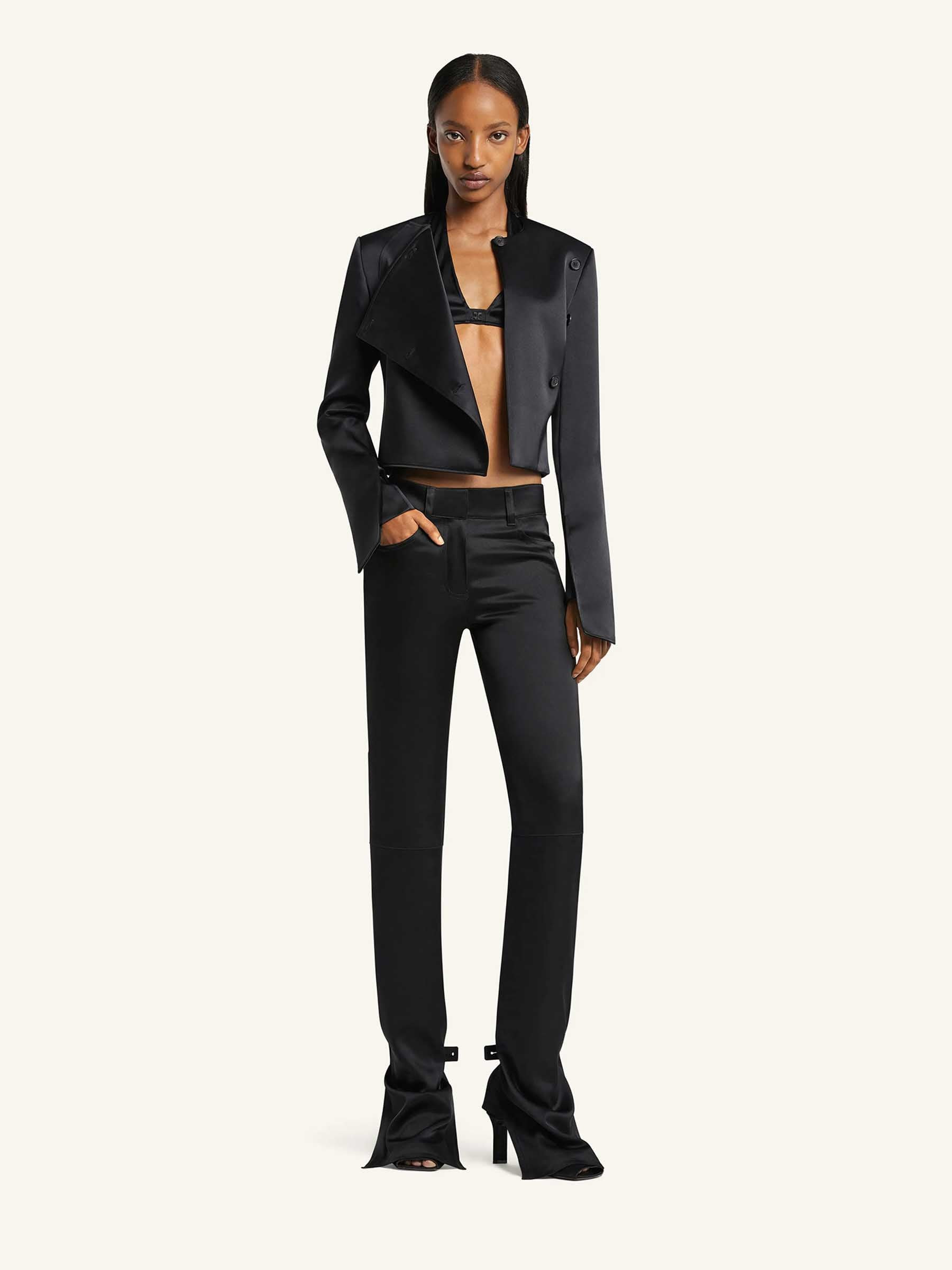 OBLIQUE SATIN JACKET - 2