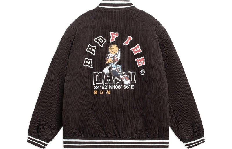 Li-Ning Li-Ning BadFive Graphic Baseball Jacket 'Dark Brown' AJMS113-3 outlook