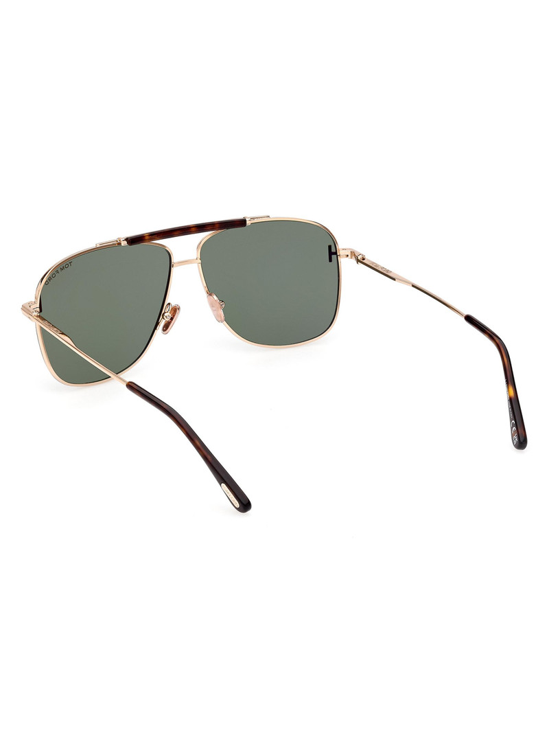 Men's Jaden 60MM Navigator Sunglasses - Rose Gold Green 4