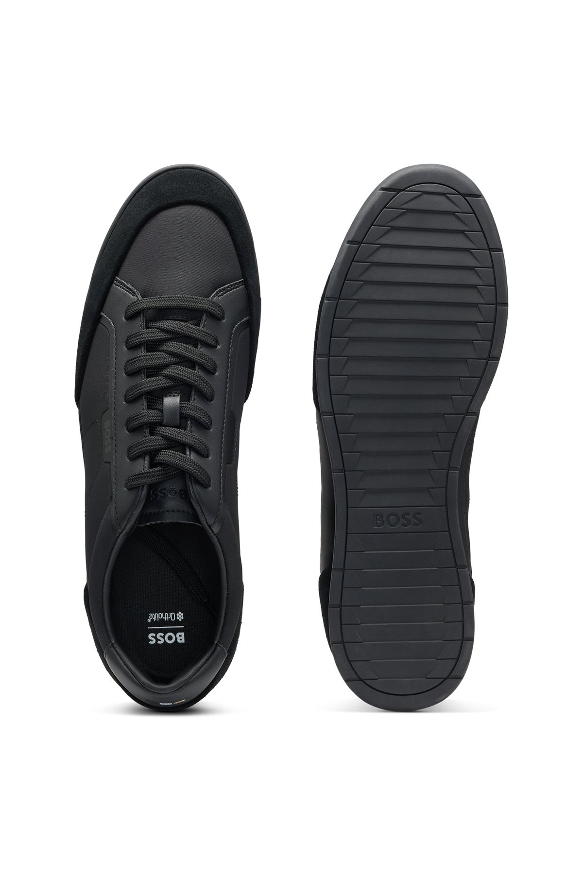 LOW-TOP TRAINERS WITH SUEDE AND FAUX LEATHER - 4
