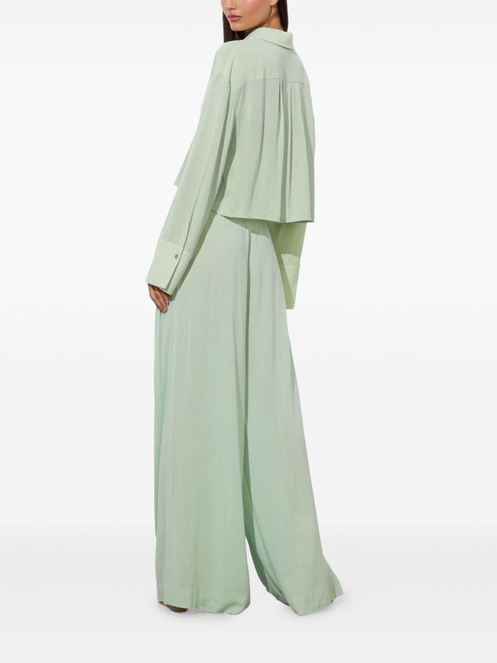 pleated wide-leg trousers - 3