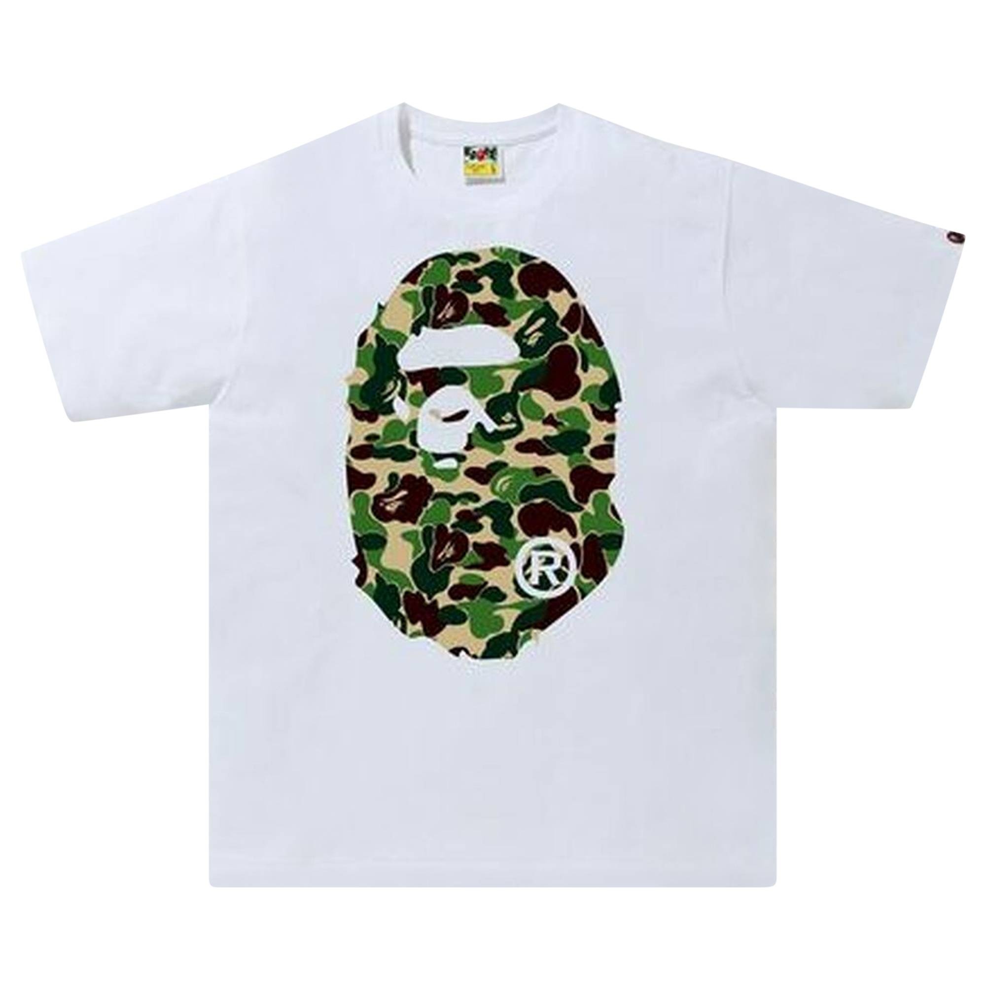 BAPE ABC Camo Big Ape Head Tee 'White/Green' - 1