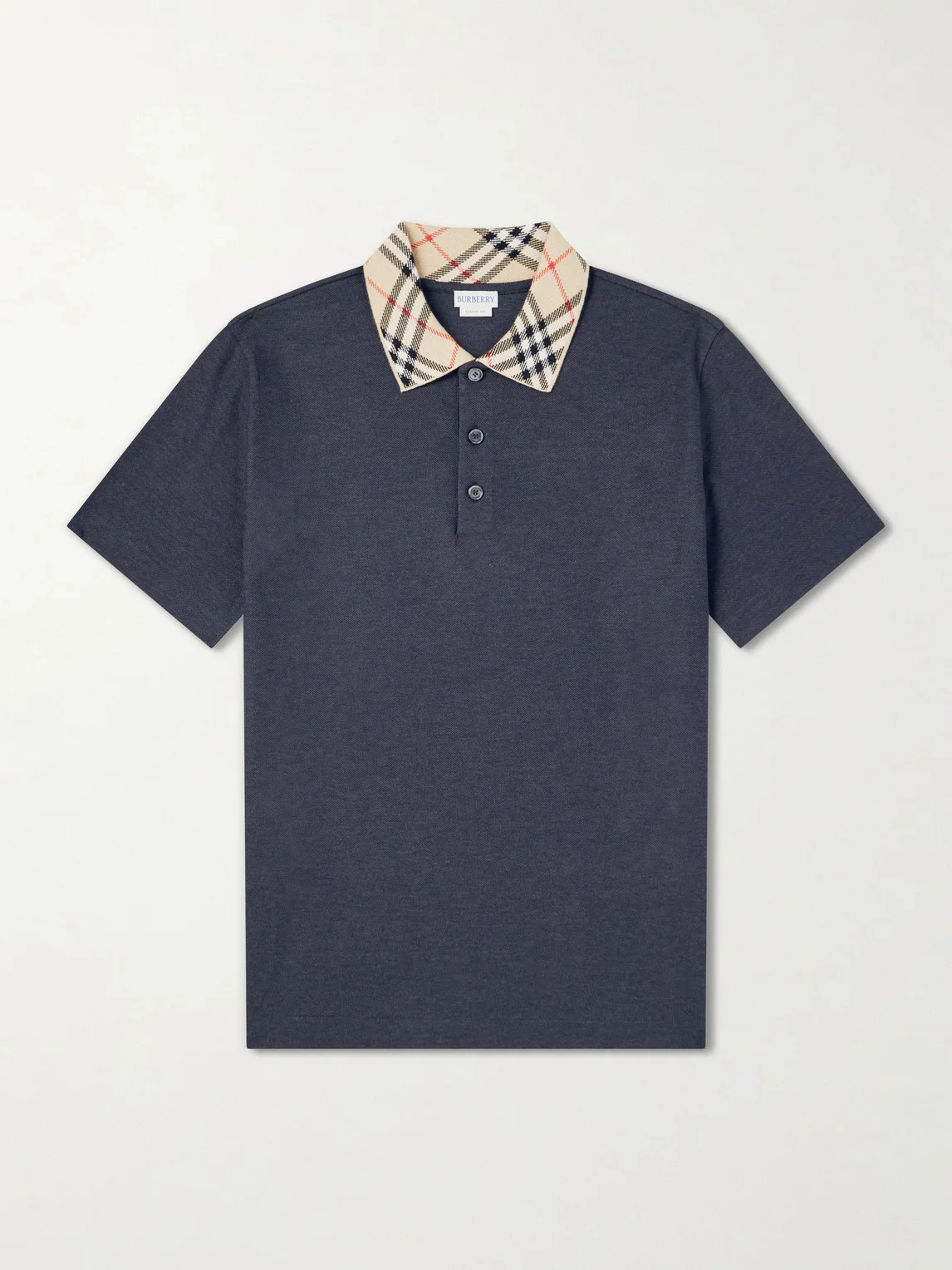 Checked Cotton-Piqué Polo Shirt - 1