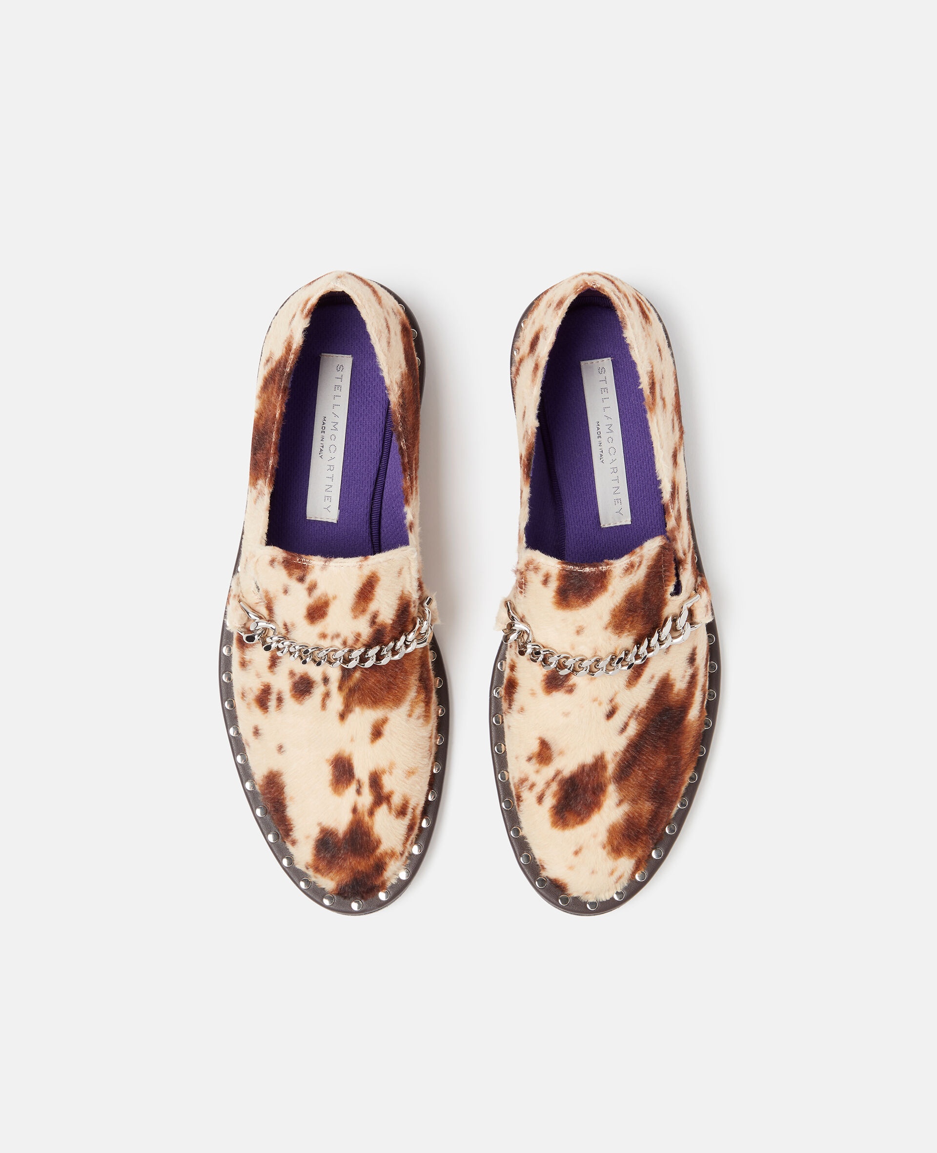 Falabella Appaloosa Print Velvet Loafers - 4