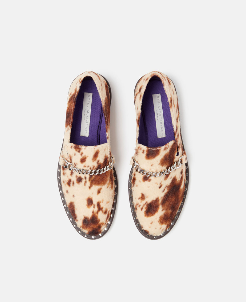 Falabella Appaloosa Print Velvet Loafers 4