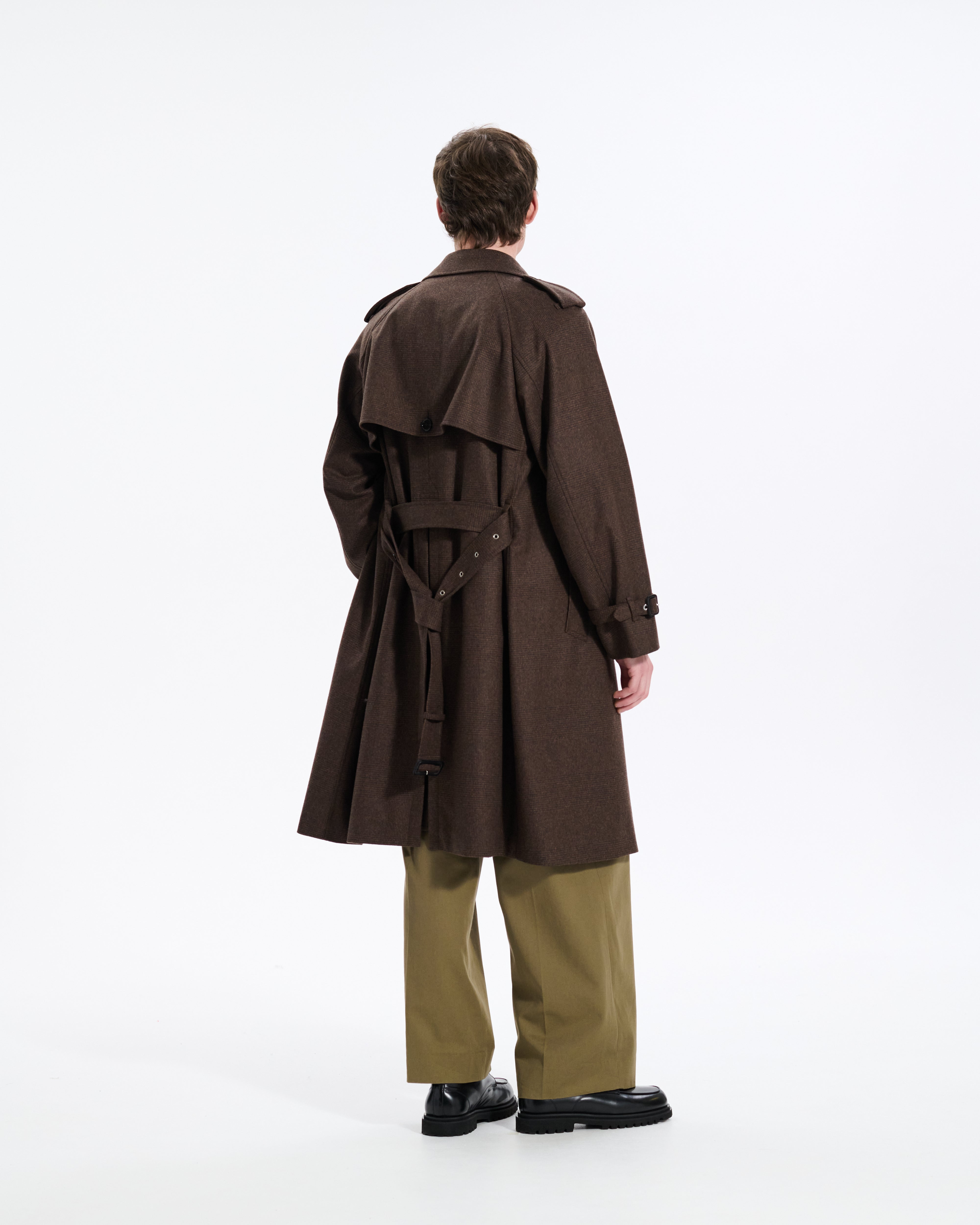 Blanefield Fox Brothers Double Breasted Wool Trench Coat - 4