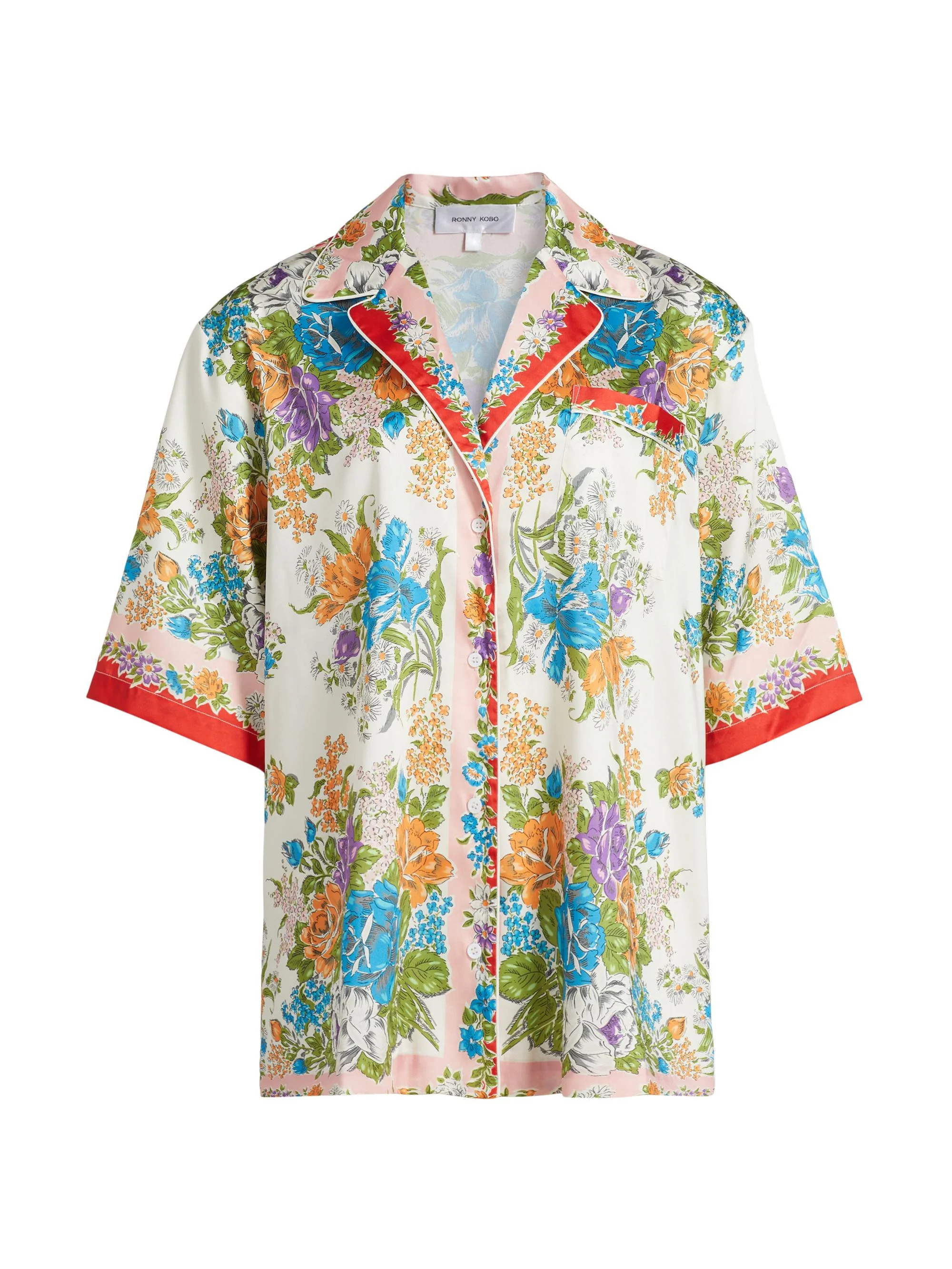 Women's Rinaldi Floral Camp Shirt - Muneca Floral Scarf - 1