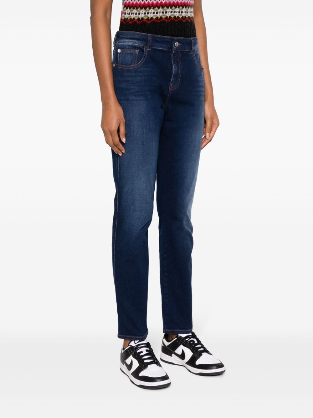 logo-embroidered slim-cut jeans - 3