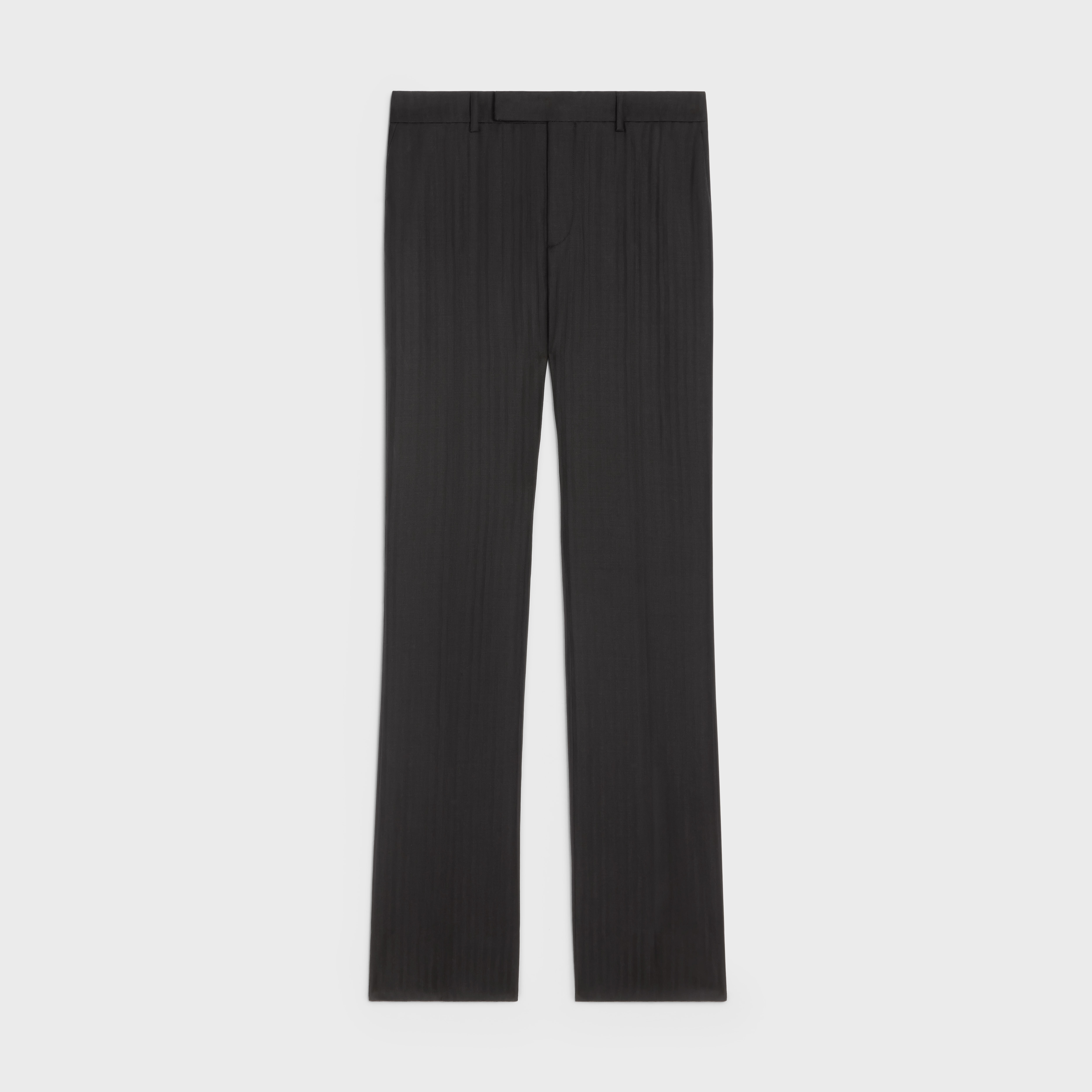 FLARED CROPPED PANTS IN STRIPED WOOL - 1
