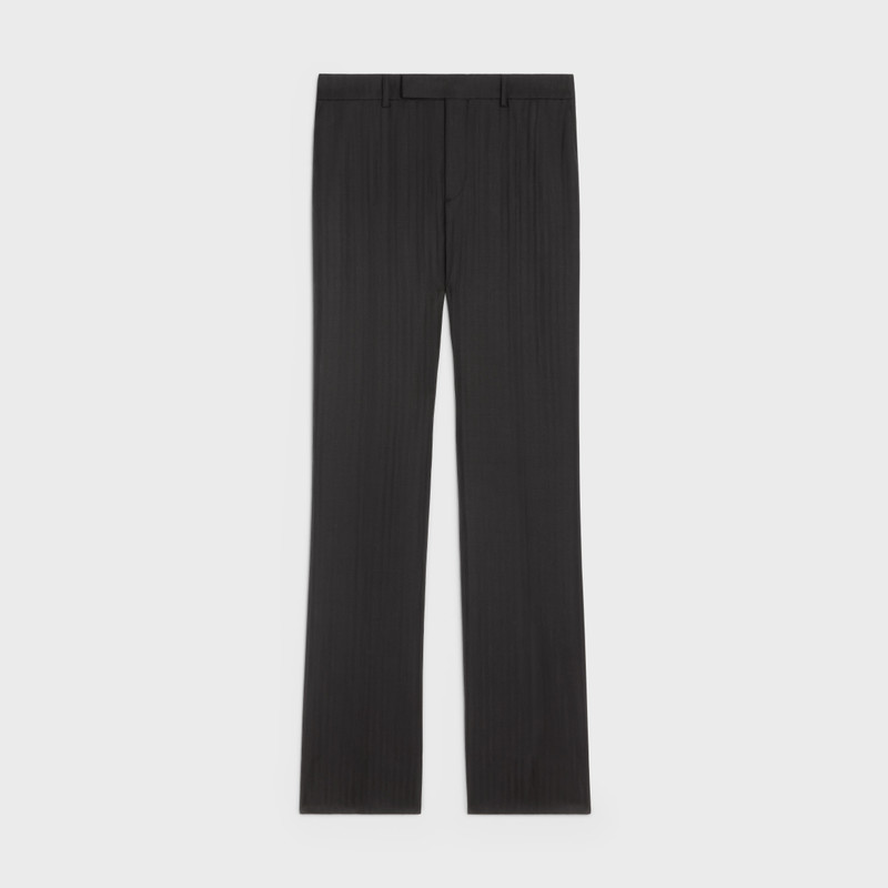 FLARED CROPPED PANTS IN STRIPED WOOL 1