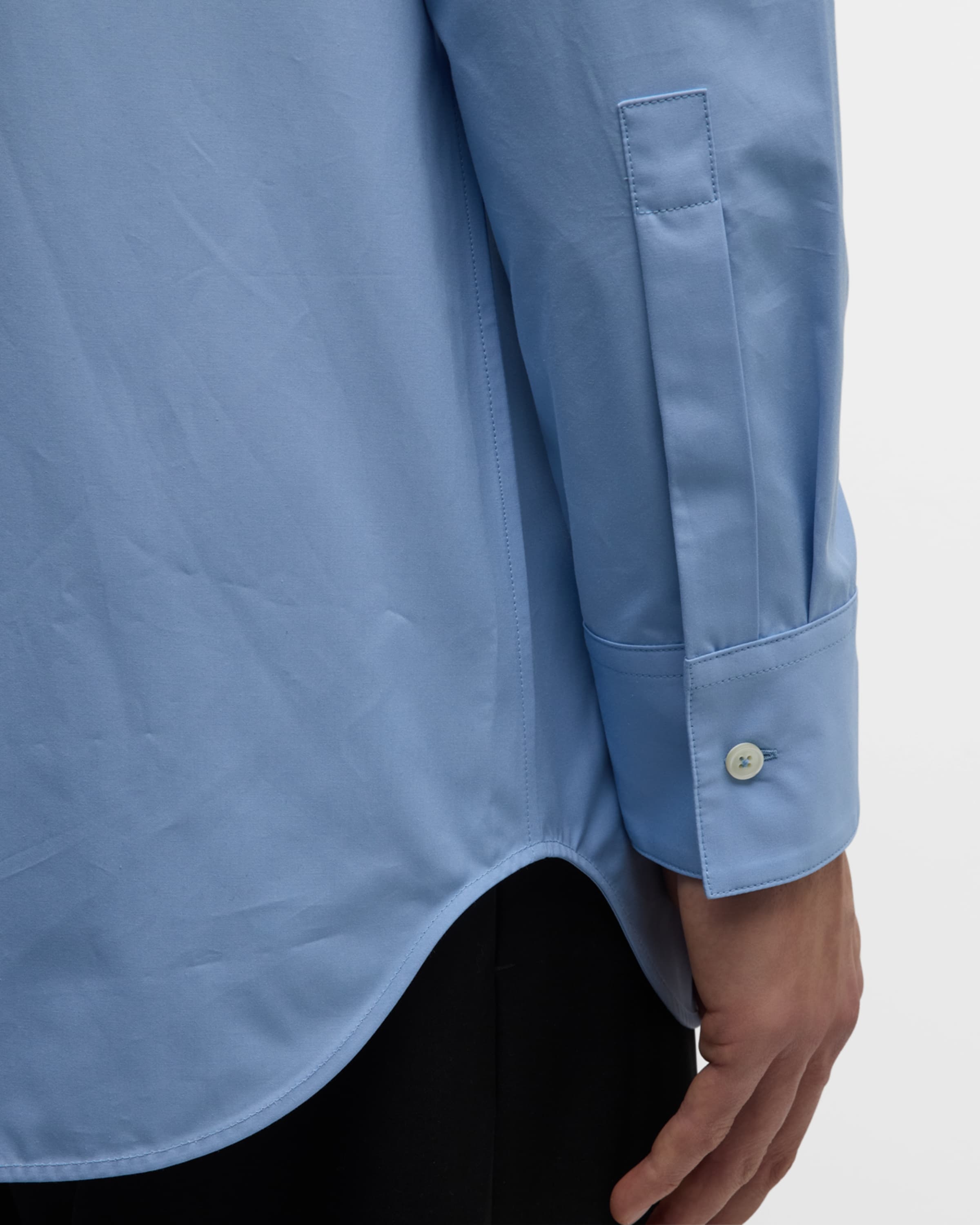 Men's Long Button-Down Solid Shirt - 6