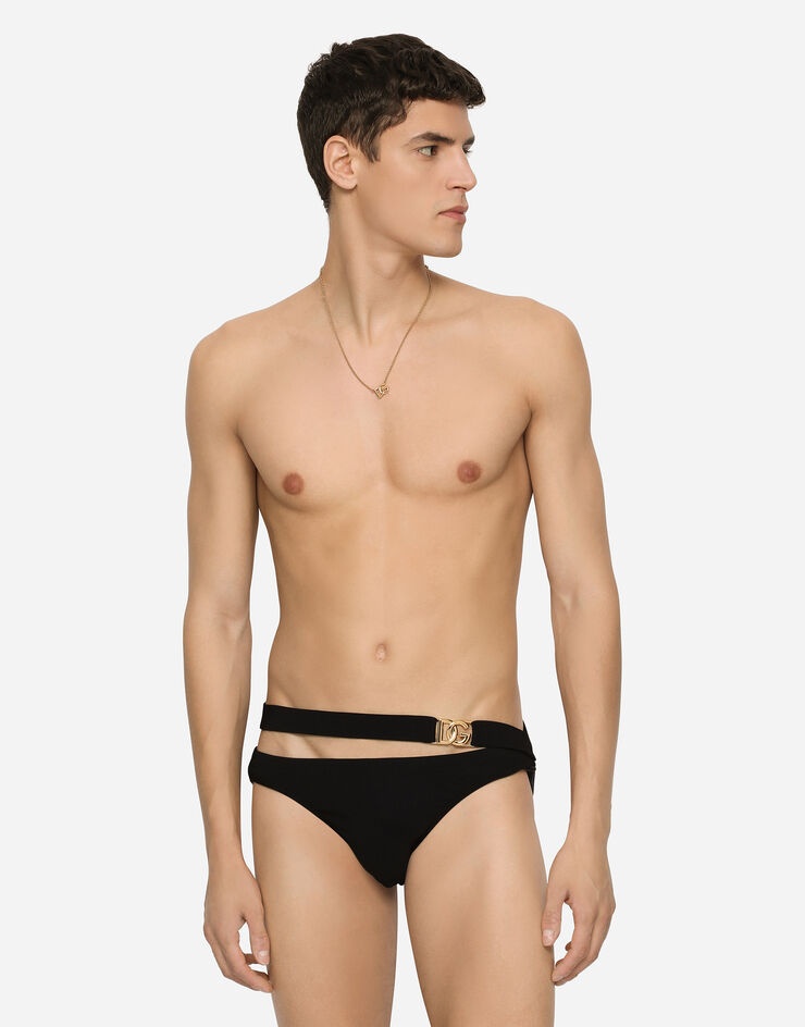 Swim briefs with DG logo buckle - 4