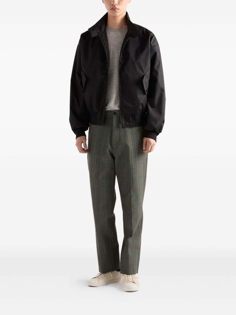 low-shoulder-sleeve zip-front jacket - 2