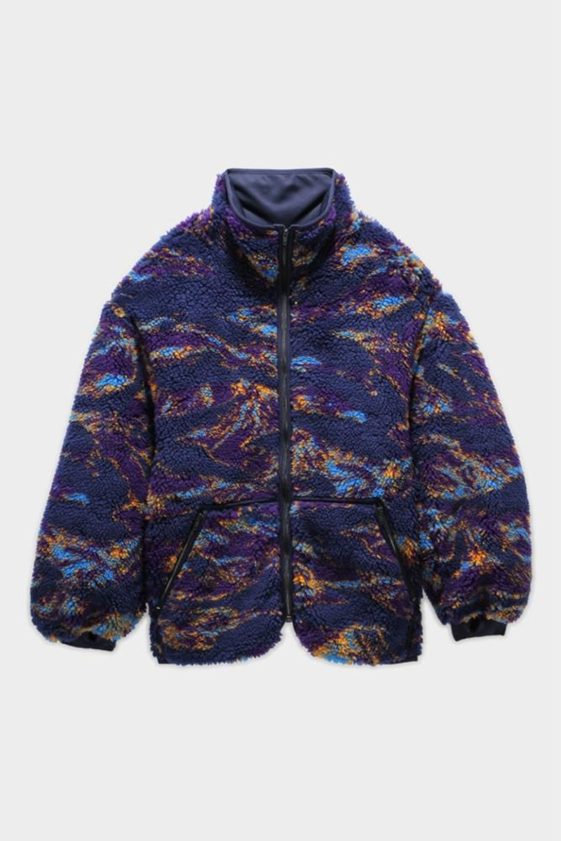 OVERSIZED ZIP-UP FLEECE JACKET - NAVY SWIRL | R13 1