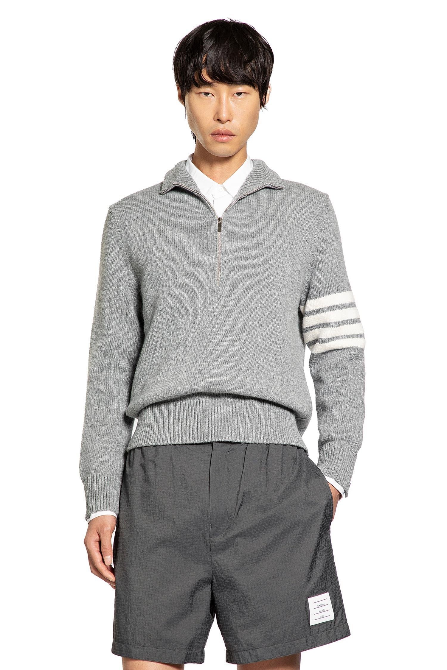 Funnel Neck Wool Quarter-zip - 8
