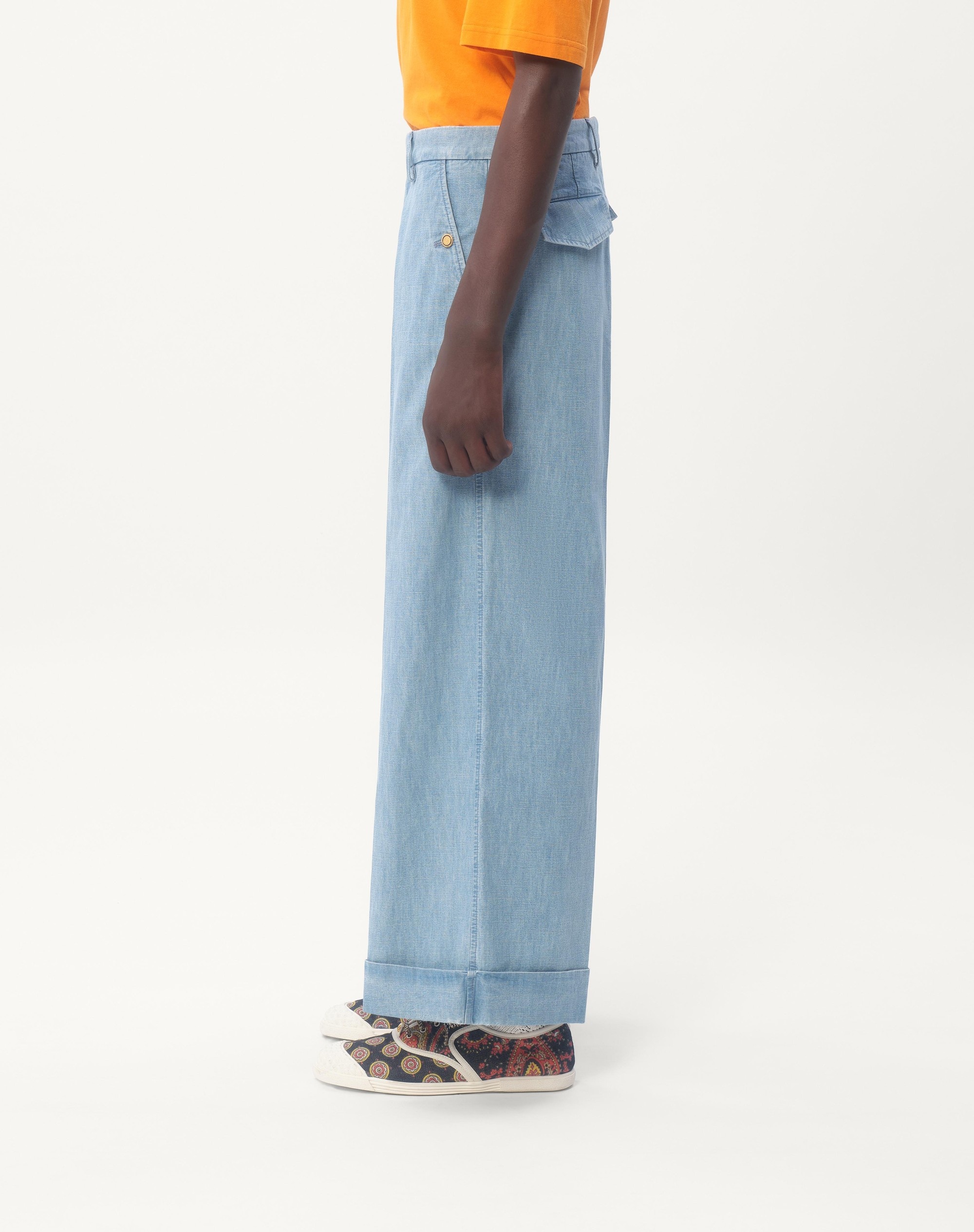 CUFFED DENIM PANTS - 6