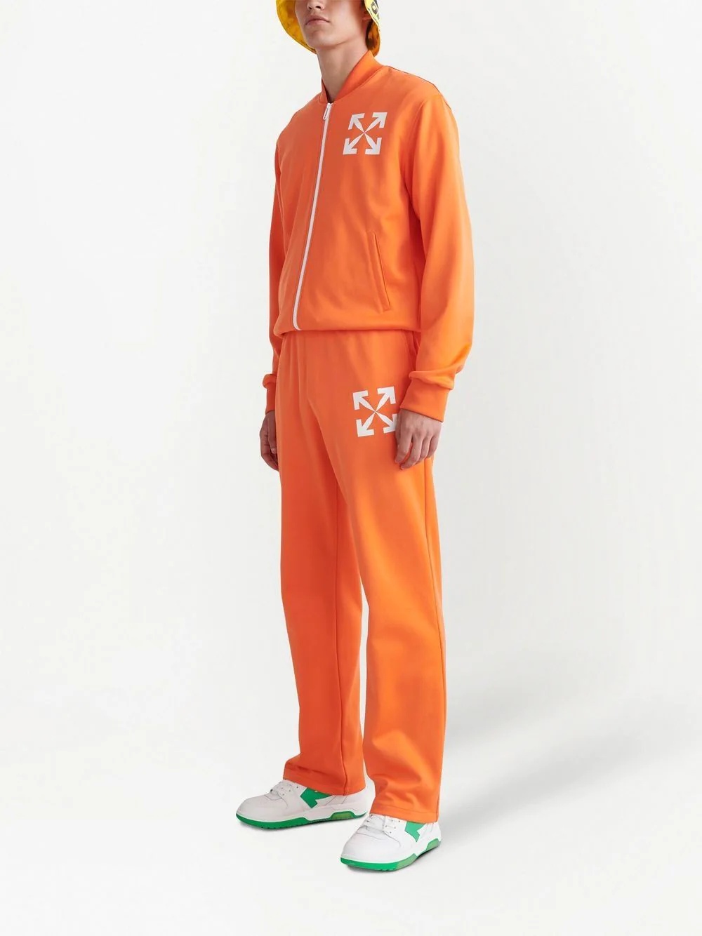 SINGLE ARROW SLIM TRACKPANT ORANGE WHITE - 2