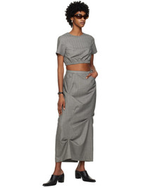★ADERERROR★ Flut cropped tshirt Gray ADER error Gray Flut T-Shirt | REVERSIBLE