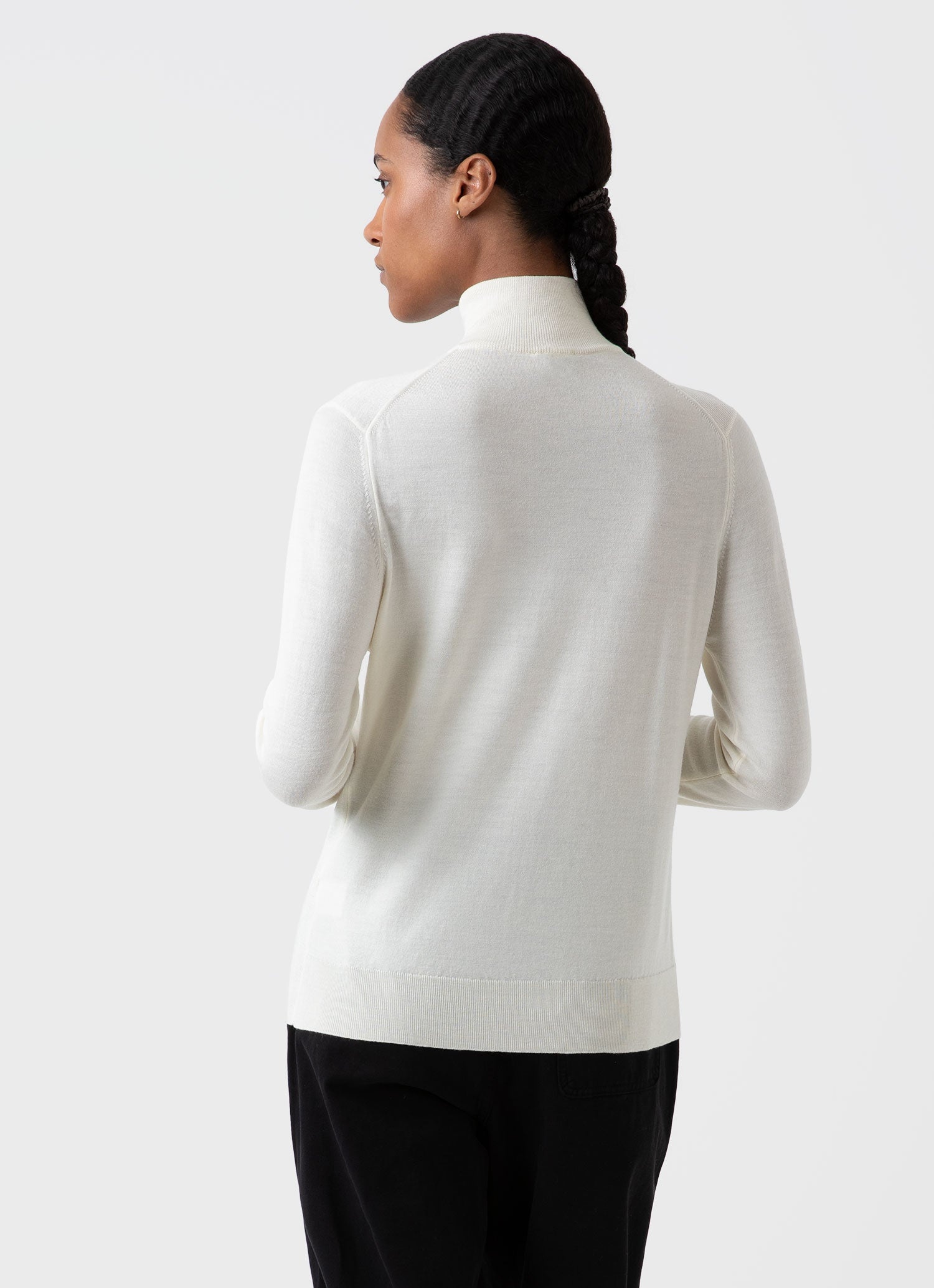 Merino Silk Zip Neck Jumper - 4