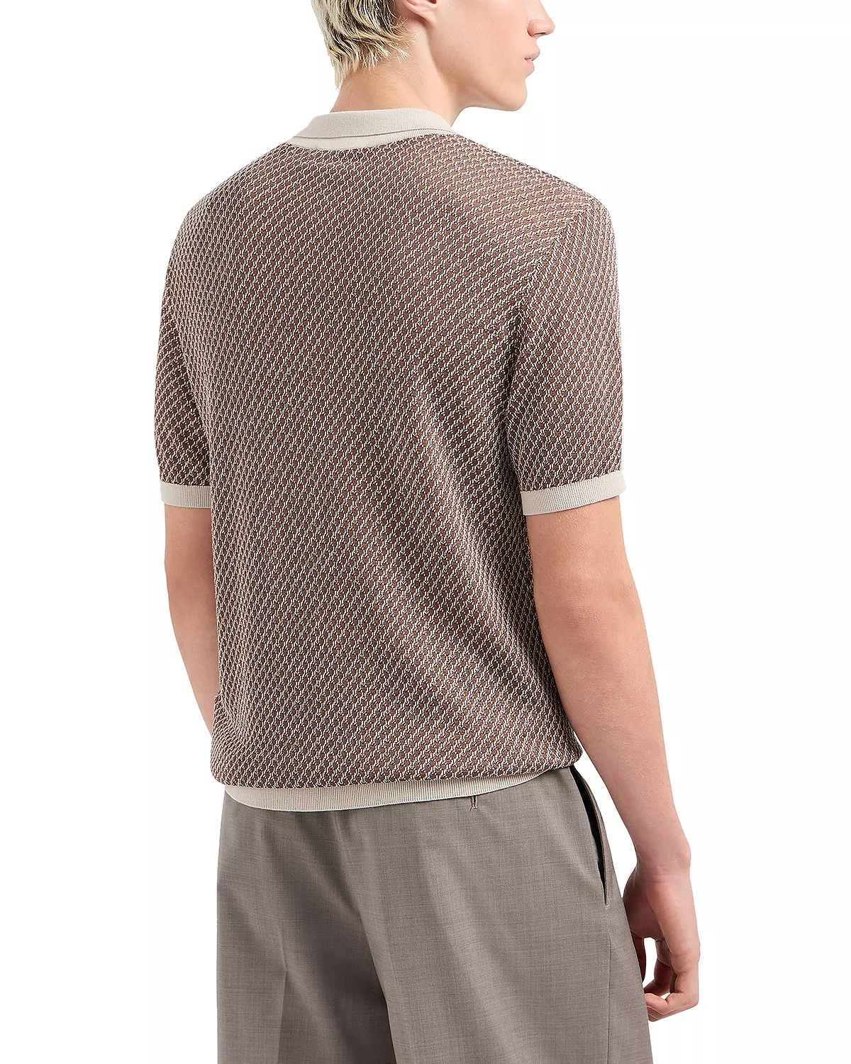 Knit Jacquard Pullover Polo Sweater - 3