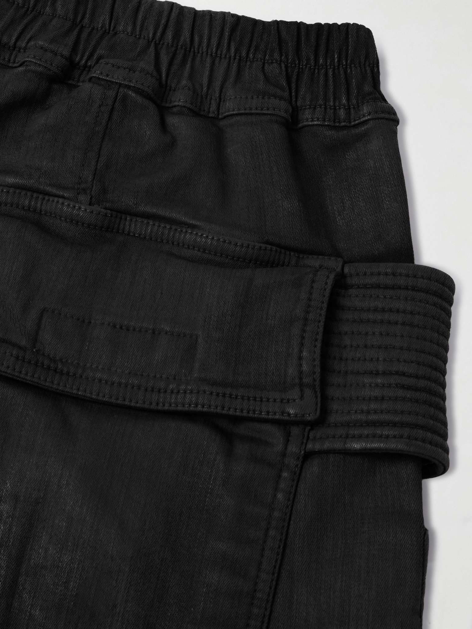 Creatch Tapered Waxed Stretch-Denim Drawstring Cargo Jeans - 5