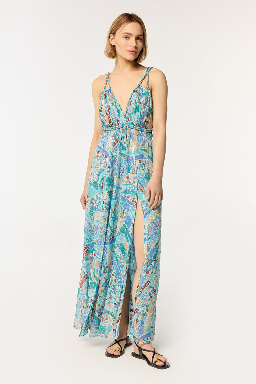 Long Dress Collette - Blue Mosaic - 1