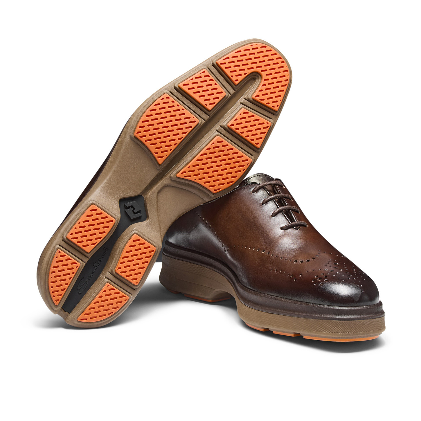 Men's dark brown leather Easy Nova brogue Oxford shoe - 4