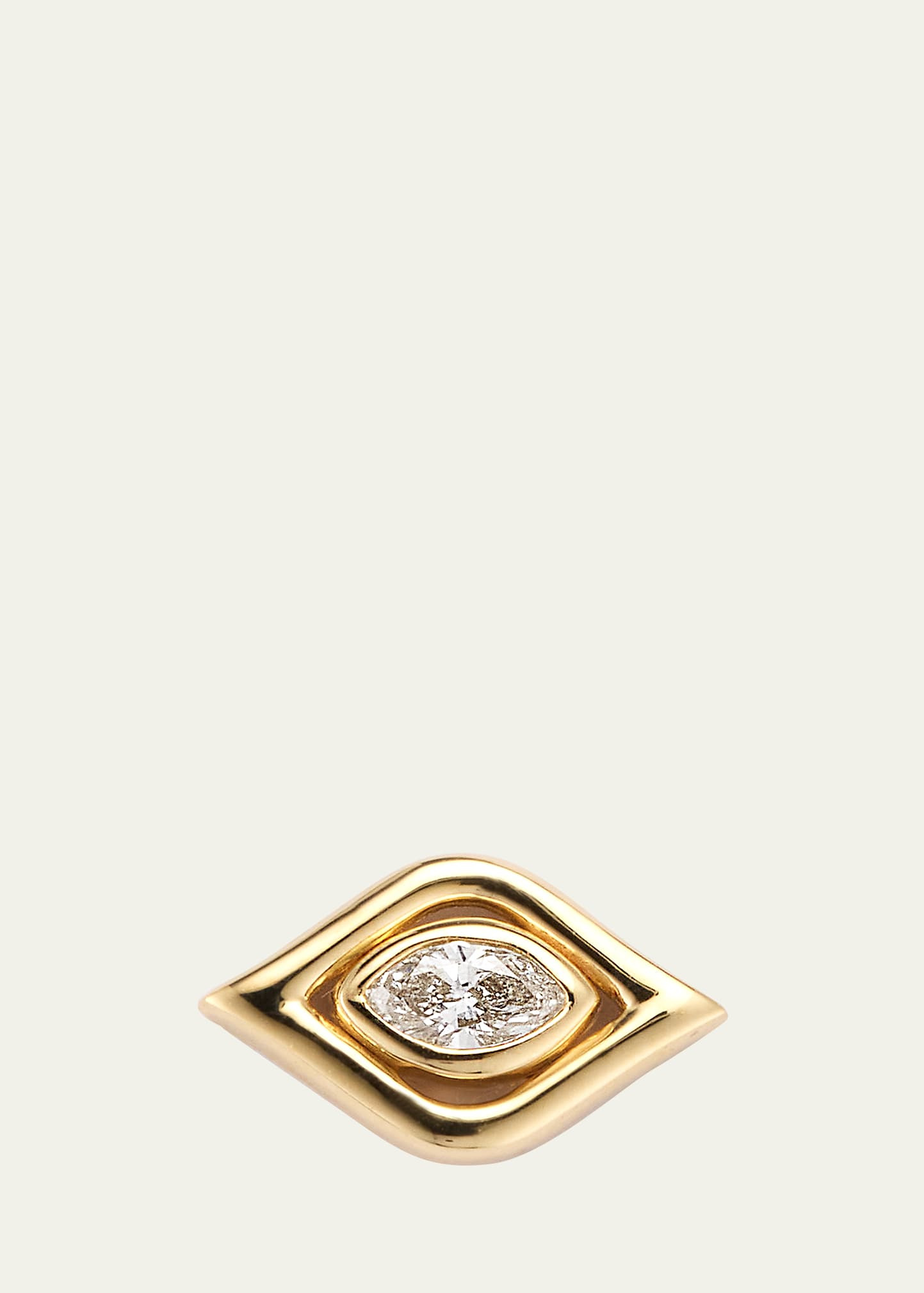14k Marquise Evil Eye Stud Earring, Single - 1
