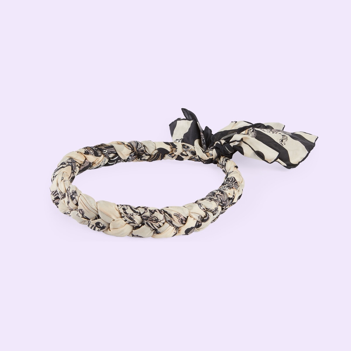 Roi soleil print silk headband - 1