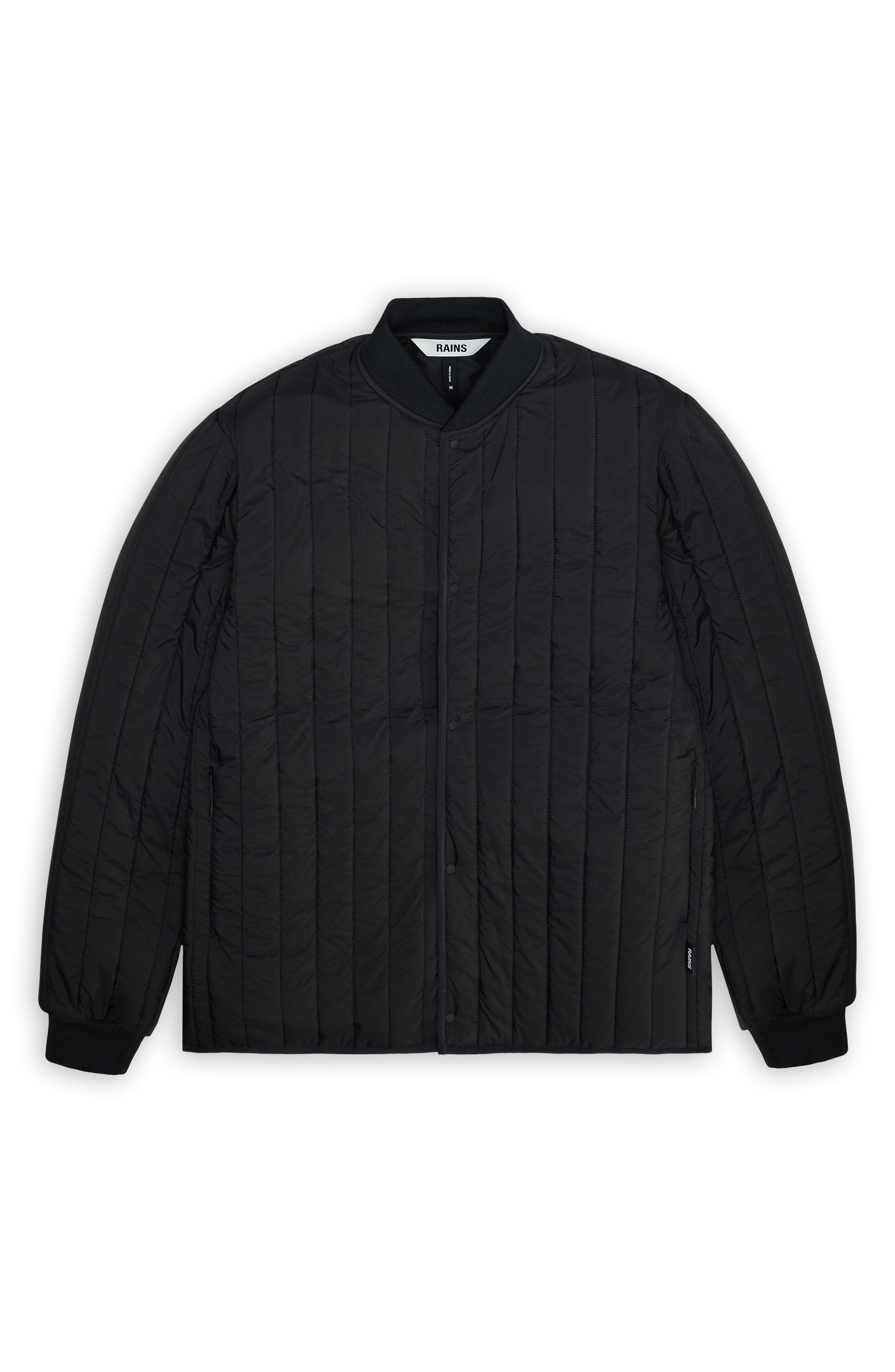Rains Banja Water Repellent Bomber Liner Jacket in Black at Nordstrom - 3